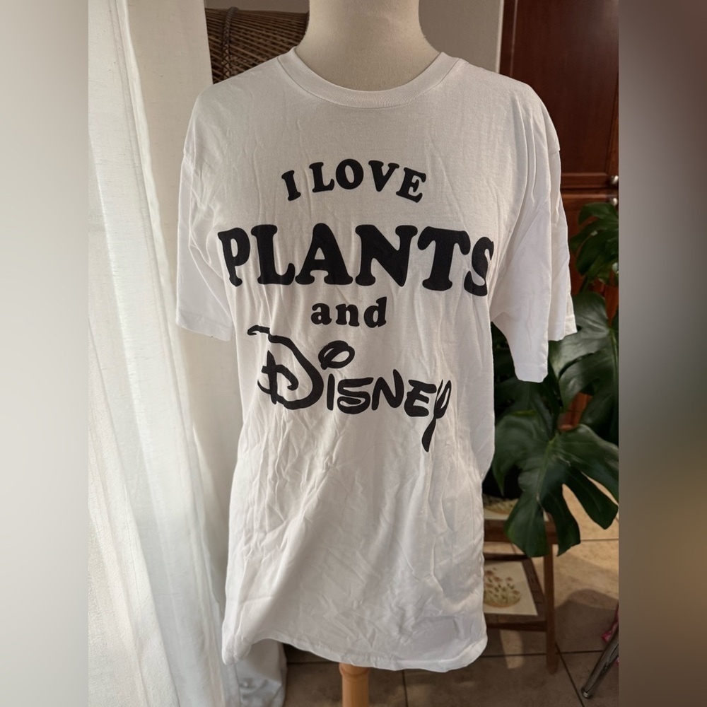 Disney‎ White T-Shirt - I Love Plants